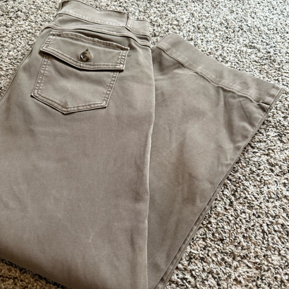 Spanx Twill Wide Leg Crop Pull on High Waist Casual Trouser Pants Womens Large - Picture 15 of 15